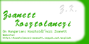 zsanett kosztolanczi business card